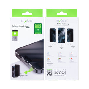Rixus Privacy Full Curved Edge Tempered Glass For Apple iPhone 16 (10-Pack)