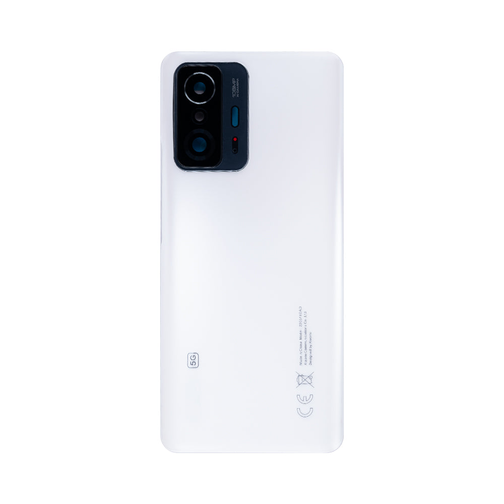 Coque arrière Xiaomi 11T Pro avec objectif, blanc clair de lune, OEM