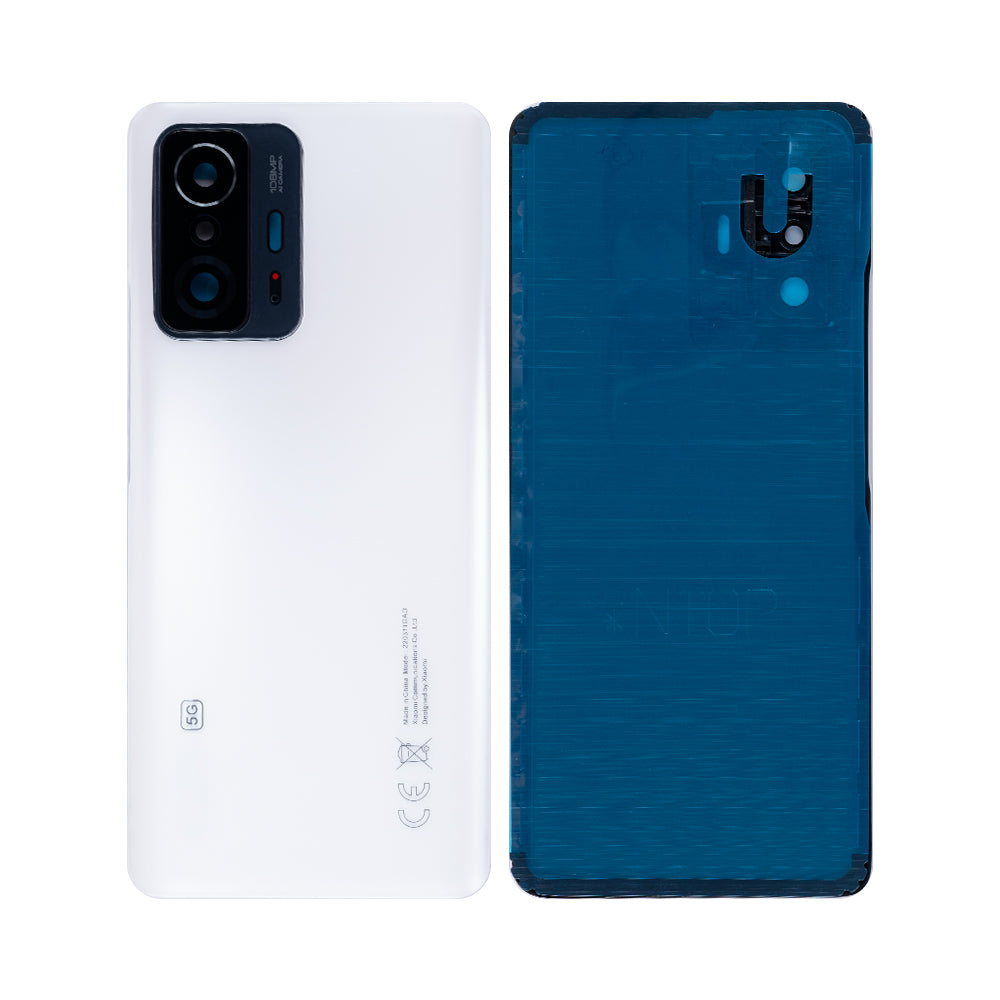 Coque arrière Xiaomi 11T Pro avec objectif, blanc clair de lune, OEM