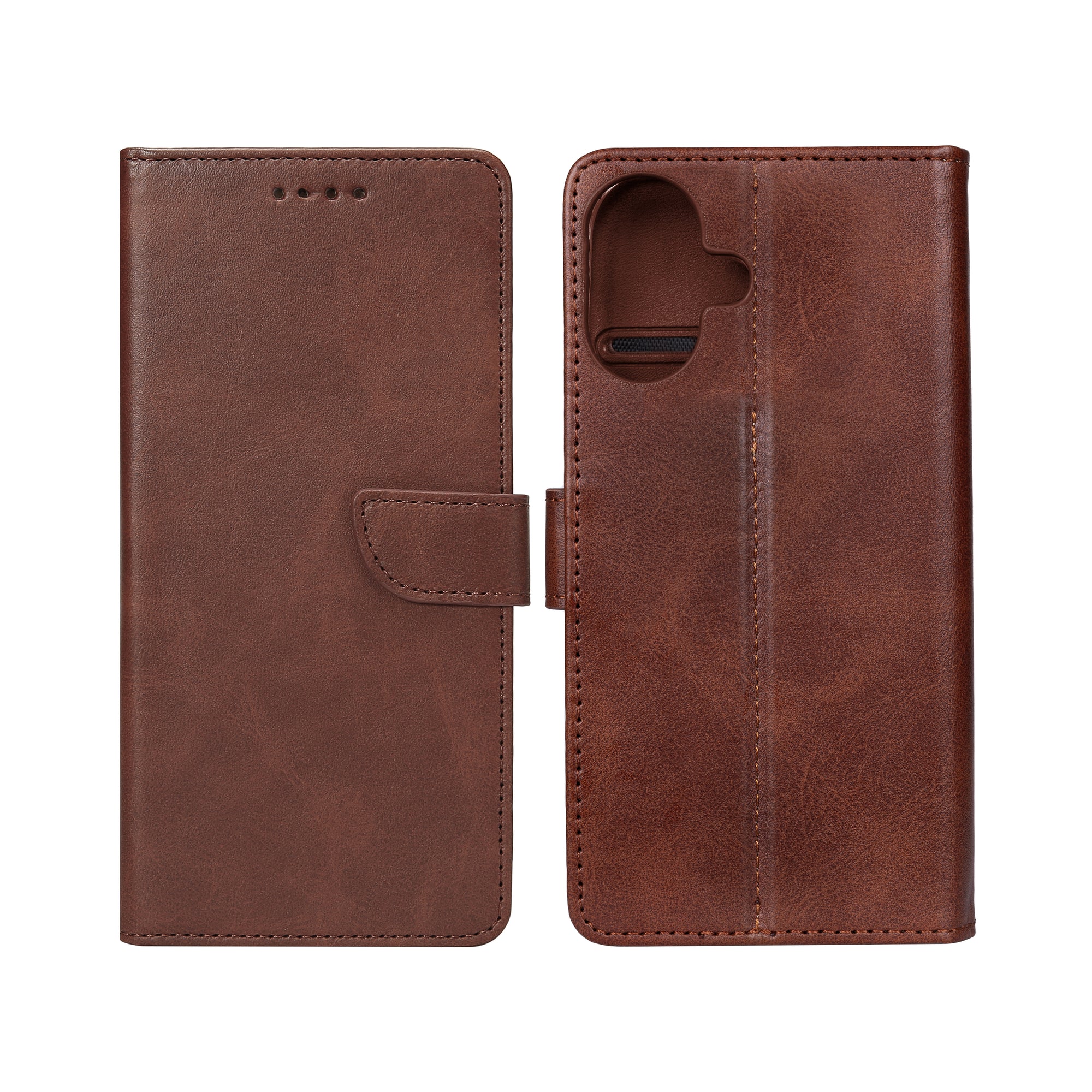 Rixus Bookcase For Apple iPhone 16 Marron