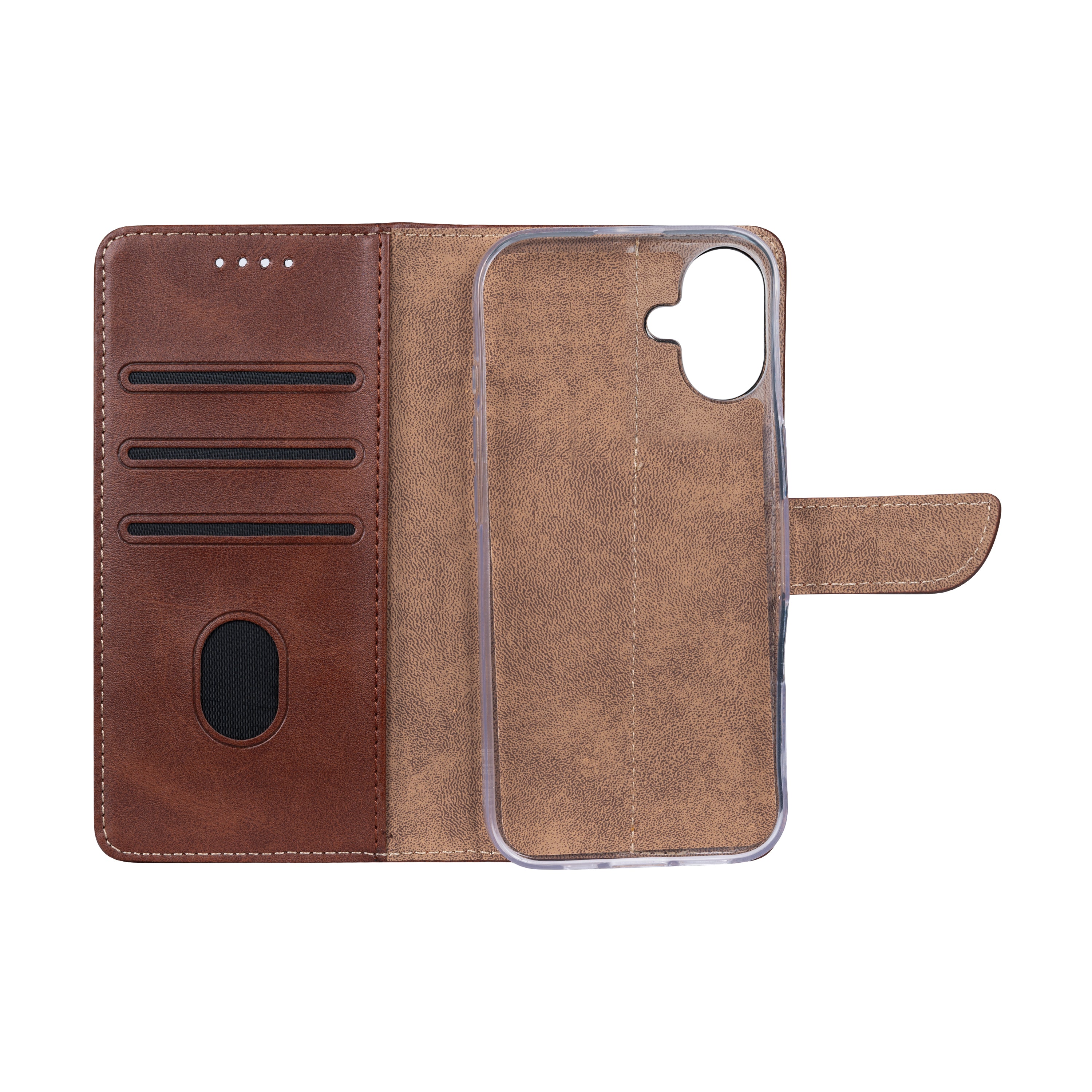 Rixus Bookcase For Apple iPhone 16 Marron