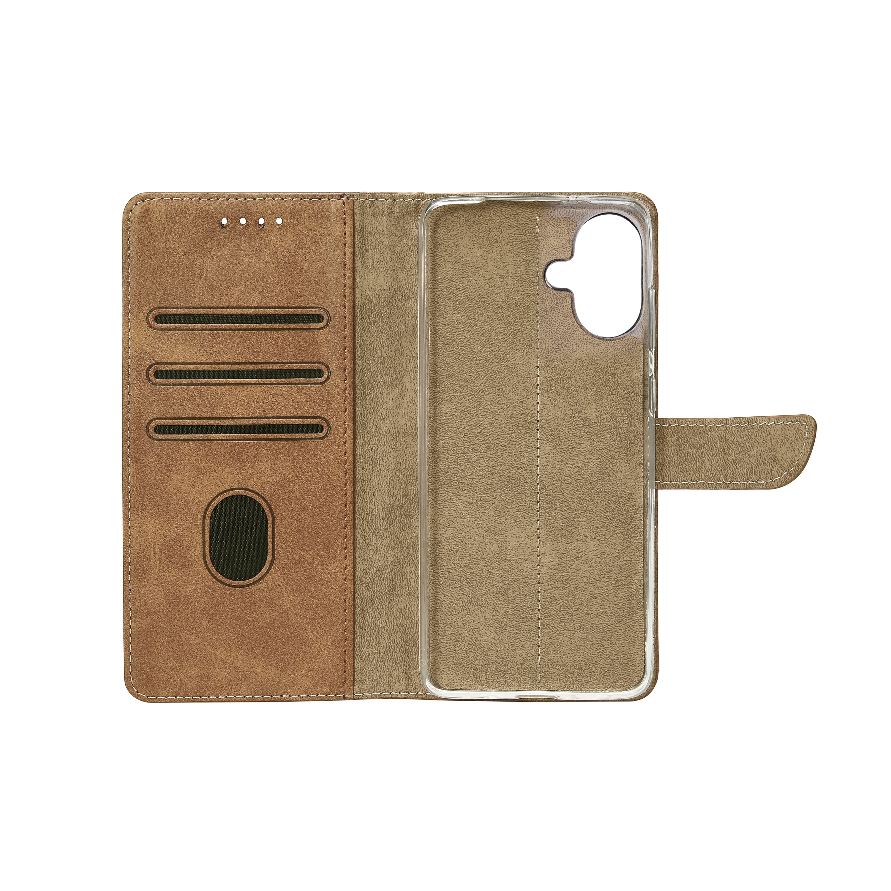 Rixus Bookcase For Apple iPhone 16 Light Brown
