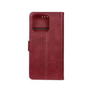 Rixus Bibliothèque For Apple iPhone 16 Pro Rouge foncé