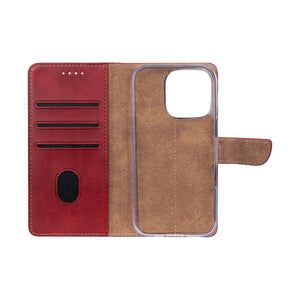 Rixus Bibliothèque For Apple iPhone 16 Pro Rouge foncé