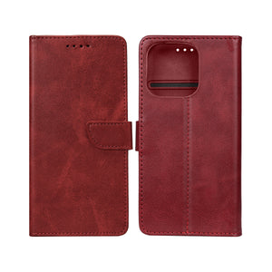 Rixus Bibliothèque For Apple iPhone 16 Pro Max Rouge foncé