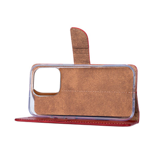 Rixus Bibliothèque For Apple iPhone 16 Pro Max Rouge foncé