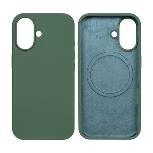 Rixus Soft TPU Phone Case With MagSafe Compatible For Apple iPhone 16 Dark Green