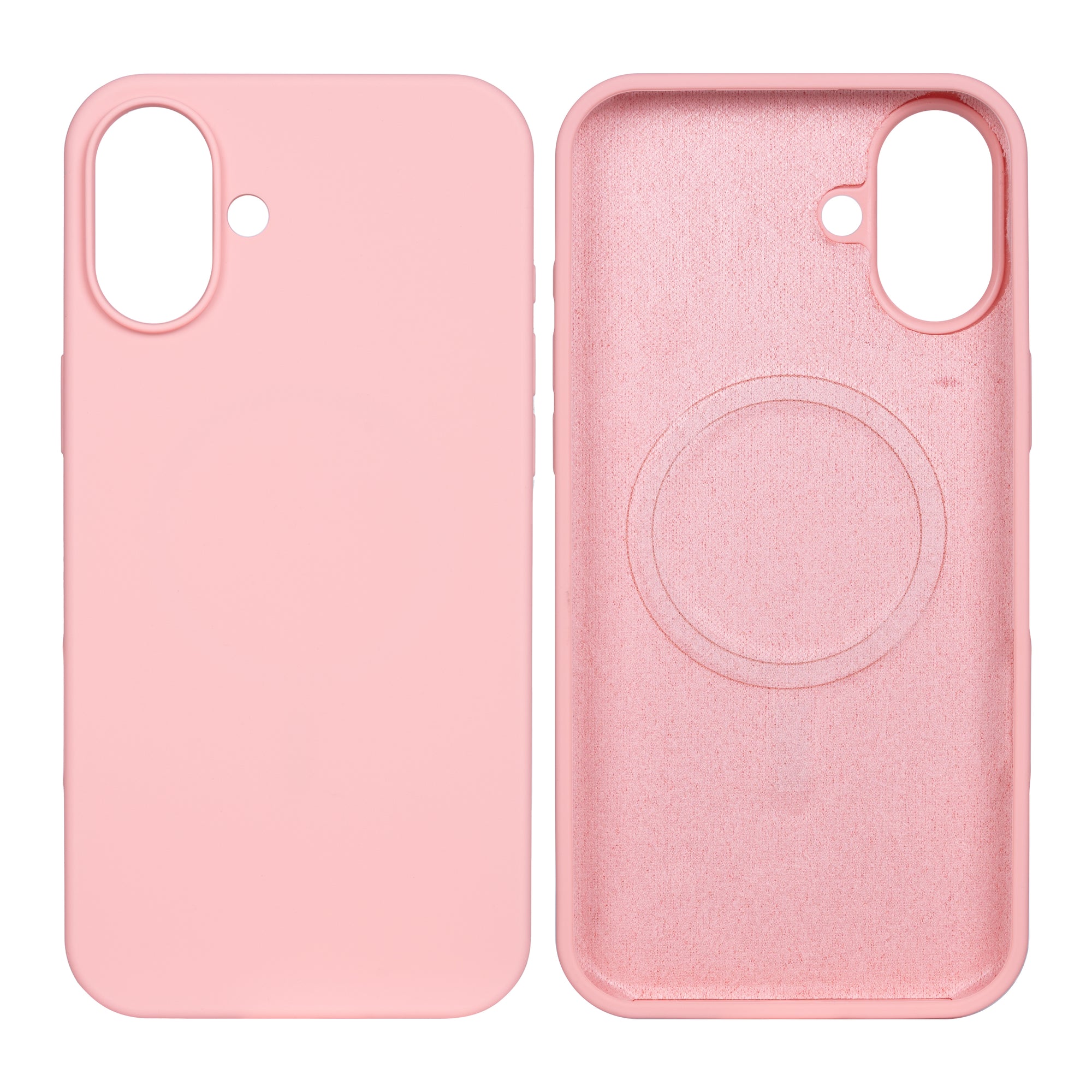 Rixus Soft TPU Phone Case With MagSafe Compatible For Apple iPhone 16 Plus Pink