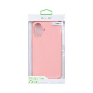 Rixus Soft TPU Phone Case With MagSafe Compatible For Apple iPhone 16 Plus Pink