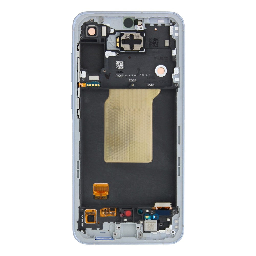 Écran et numériseur Samsung Galaxy A55 A556B avec cadre bleu glacier pré-assemblé