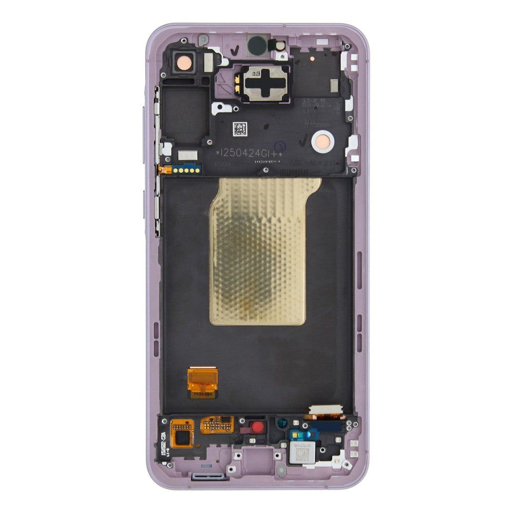 Écran et numériseur Samsung Galaxy A55 A556B avec cadre lilas pré-assemblé