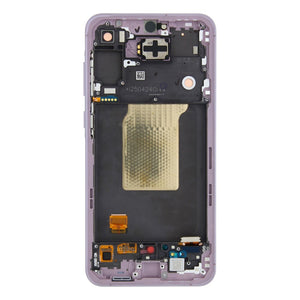Écran et numériseur Samsung Galaxy A55 A556B avec cadre lilas pré-assemblé