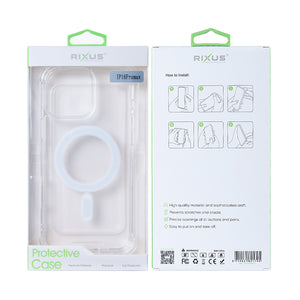 Rixus Anti-Burst Case With MagSafe Compatible For Apple iPhone 16 Pro Max Transparent
