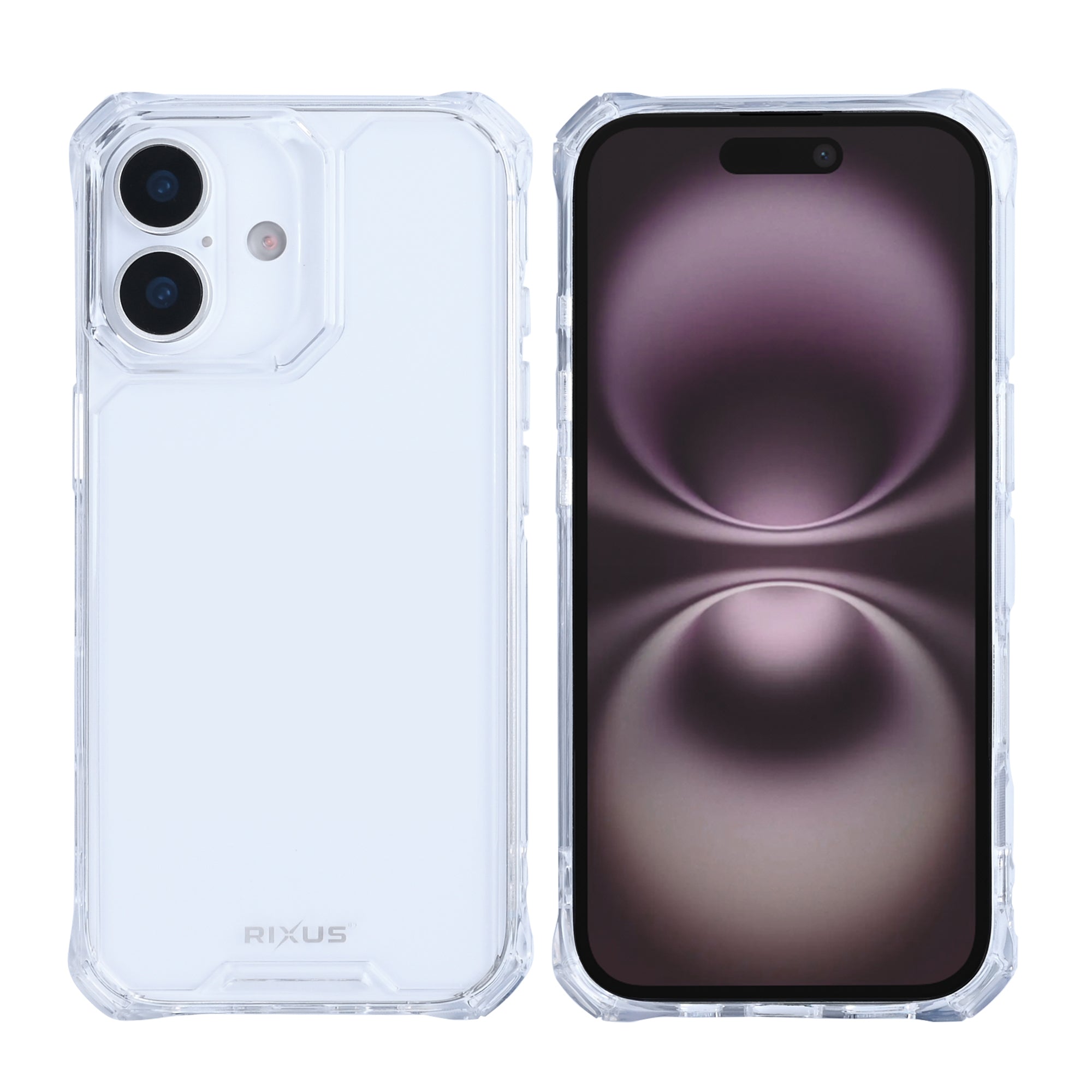 Rixus Armor-X Anti Shock Case For Apple iPhone 16 Transparent