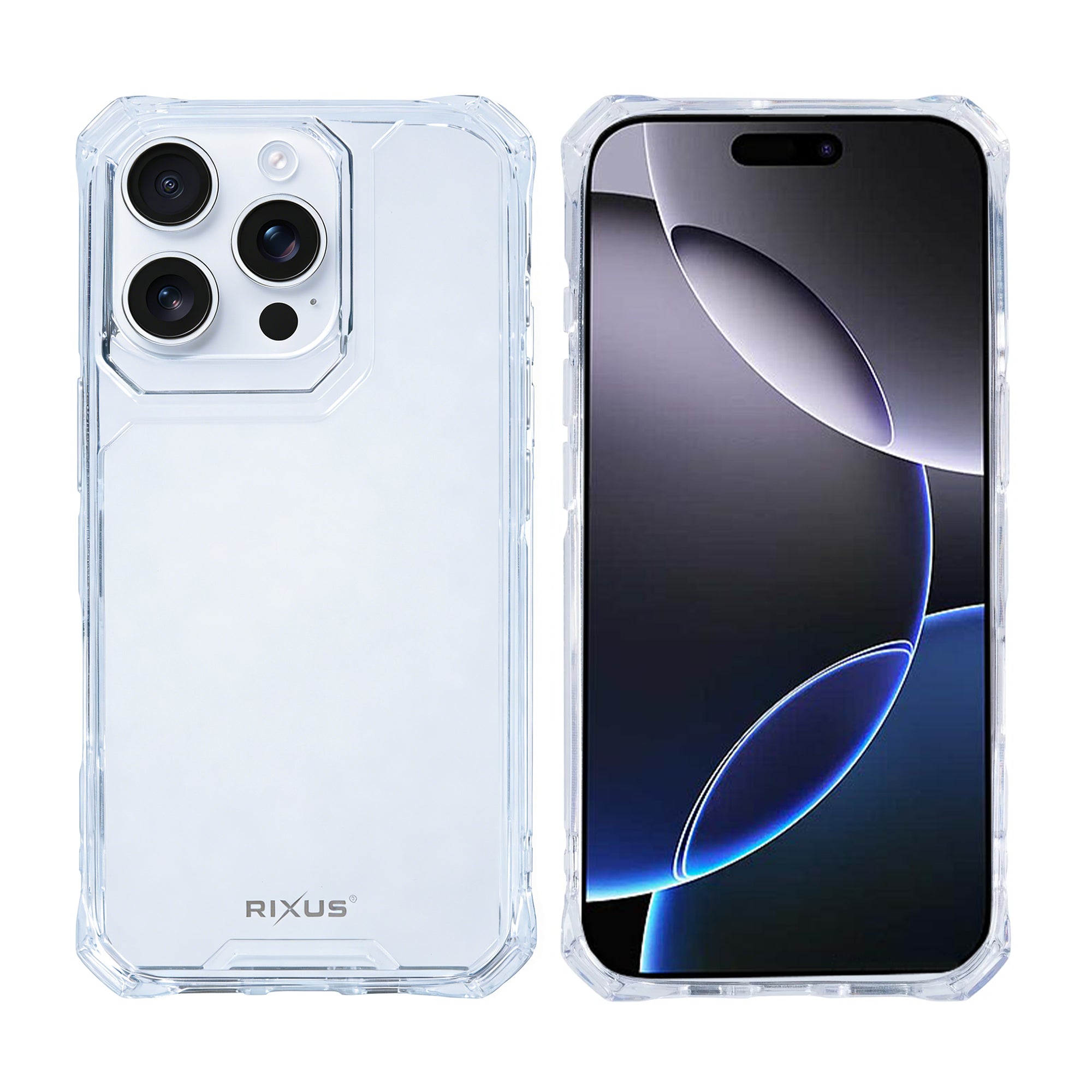 Rixus Armor-X Anti Shock Case For Apple iPhone 16 Pro Max Transparent