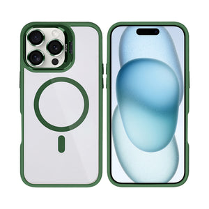 Rixus Classic 03 Case With MagSafe Compatible For Apple iPhone 16 Pro Dark Green