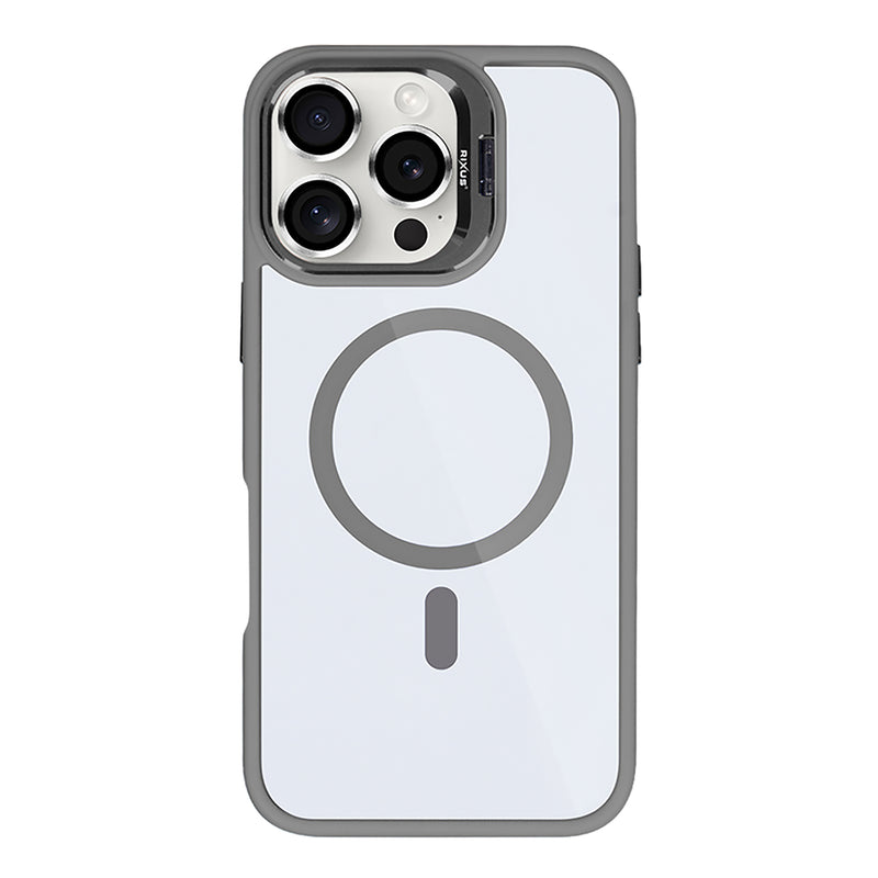 Rixus Classic 03 Case With MagSafe Compatible For Apple iPhone 16 Pro Max Titanium Grey
