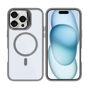Rixus Classic 03 Case With MagSafe Compatible For Apple iPhone 16 Pro Max Titanium Grey