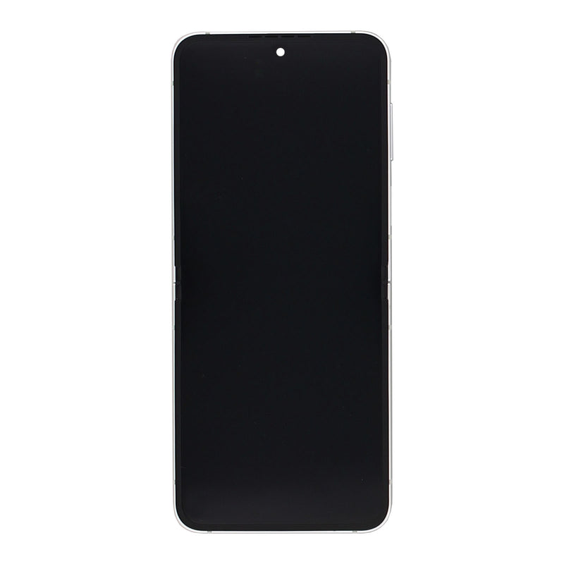 Samsung Galaxy Z Flip6 F741B Écran principal et numériseur avec cadre blanc Service Pack