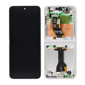 Samsung Galaxy Z Flip6 F741B Écran principal et numériseur avec cadre blanc Service Pack
