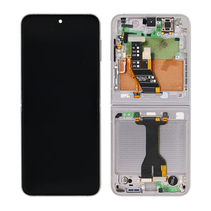 Samsung Galaxy Z Flip6 F741B Écran principal et numériseur avec cadre argenté Service Pack Shadow