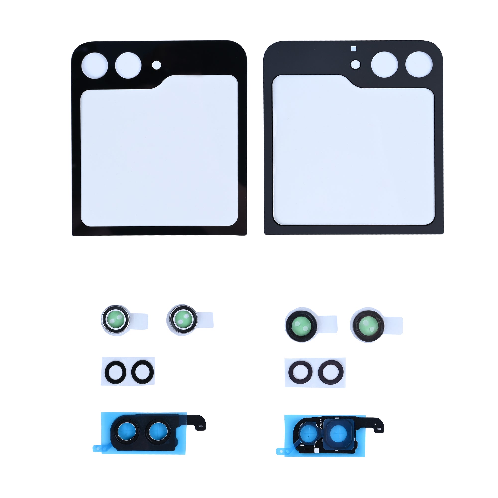 Ensemble de coques arrière Samsung Galaxy Z Flip6 F741B avec lentille, noir artisanal, d'origine