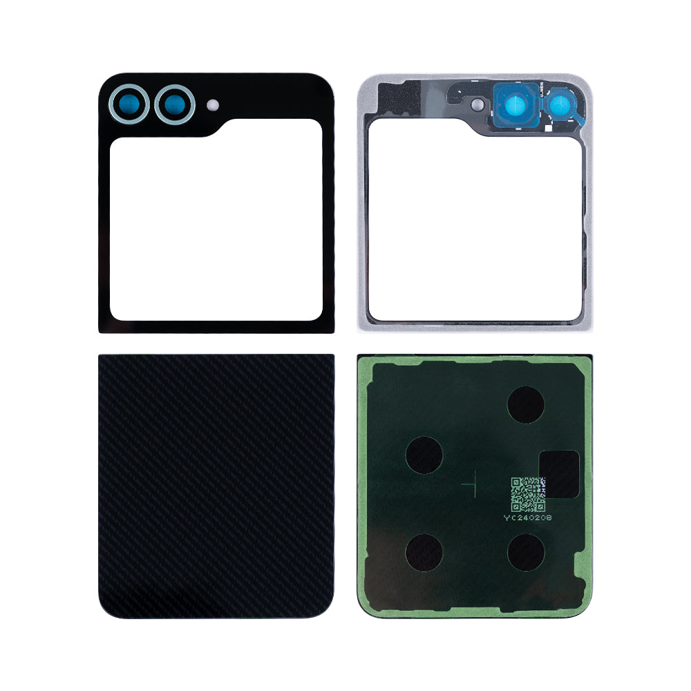 Ensemble de coques arrière Samsung Galaxy Z Flip6 F741B avec lentille noire OEM