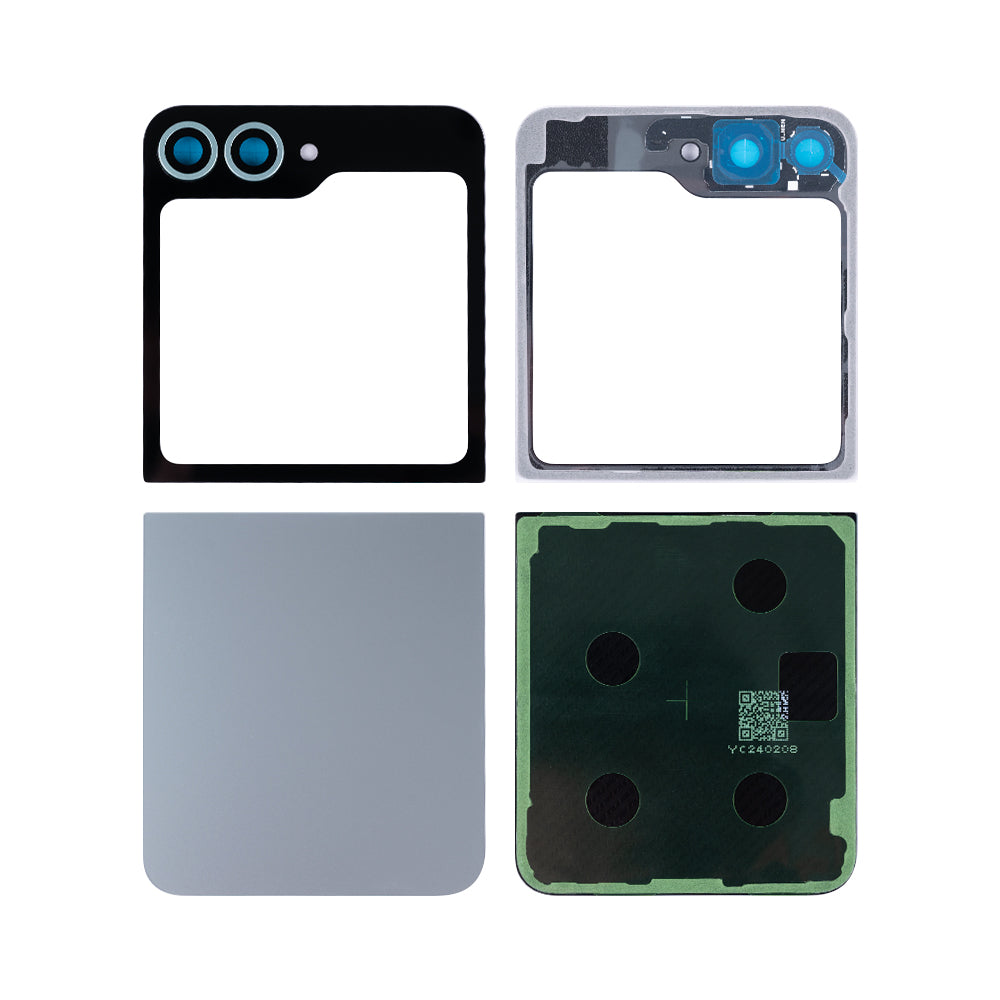 Ensemble de coques arrière Samsung Galaxy Z Flip6 F741B avec lentille argentée OEM