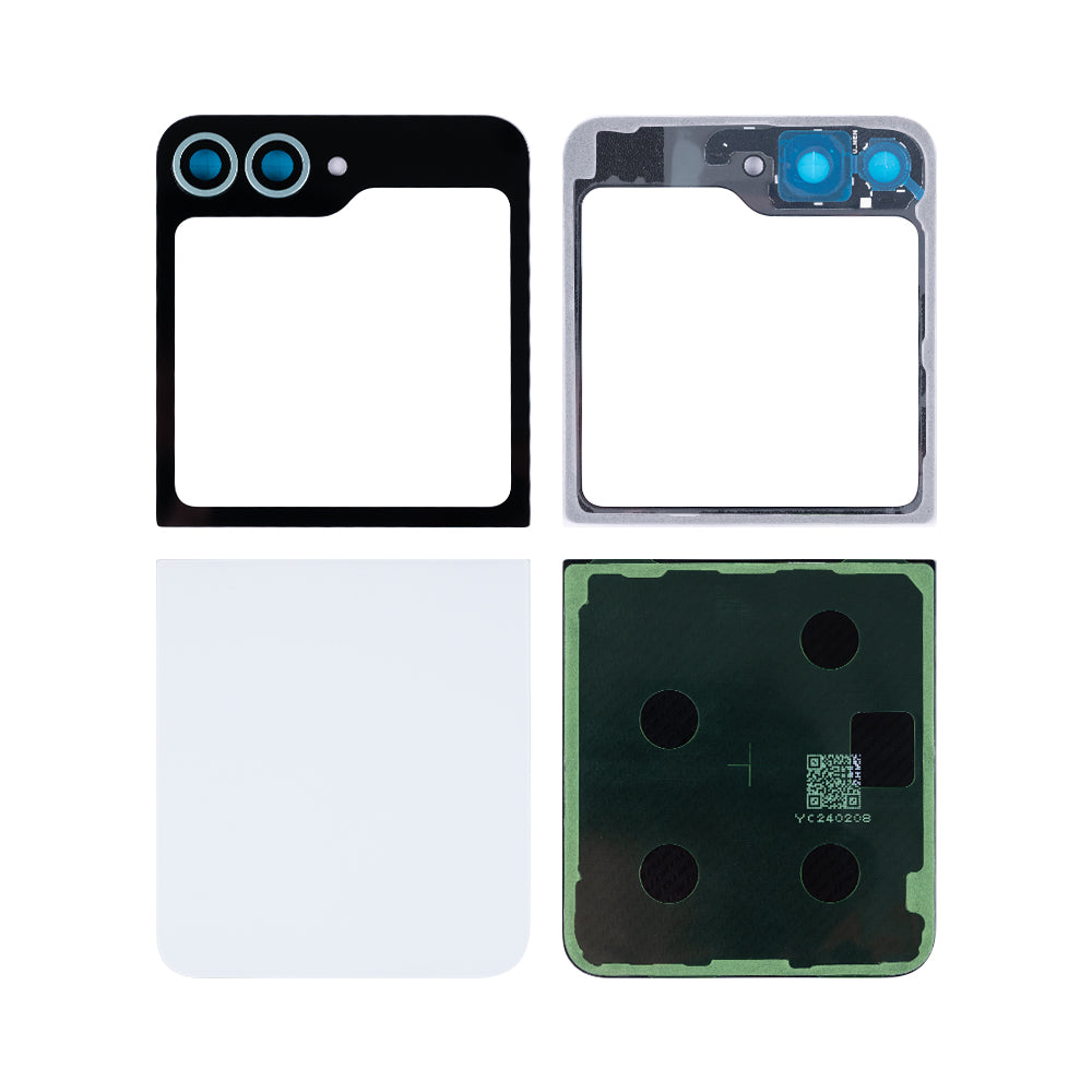 Samsung Galaxy Z Flip6 F741B Kit de coques arrière avec lentille blanche EM