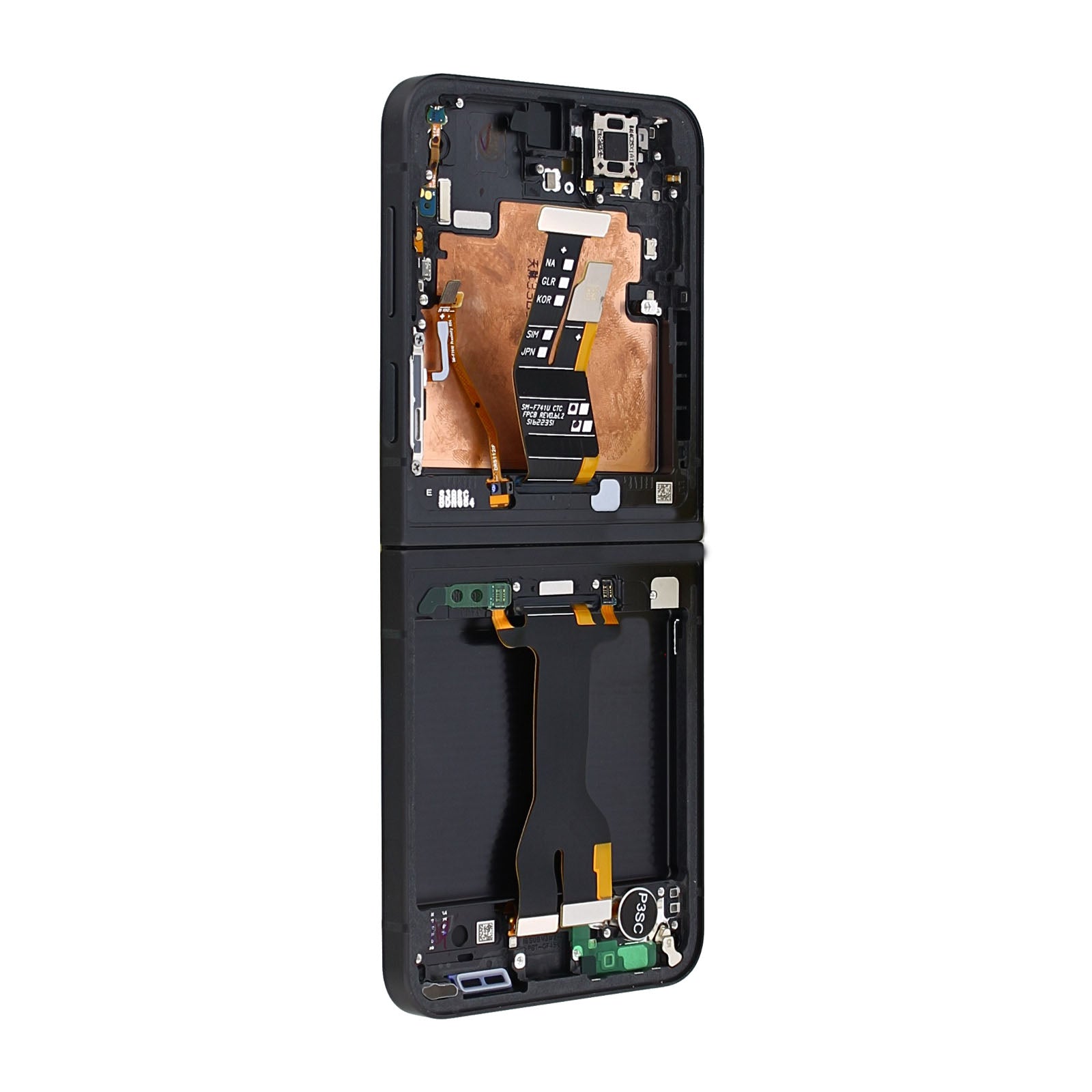 Samsung Galaxy Z Flip6 F741B Écran principal et numériseur avec cadre noir Service Pack