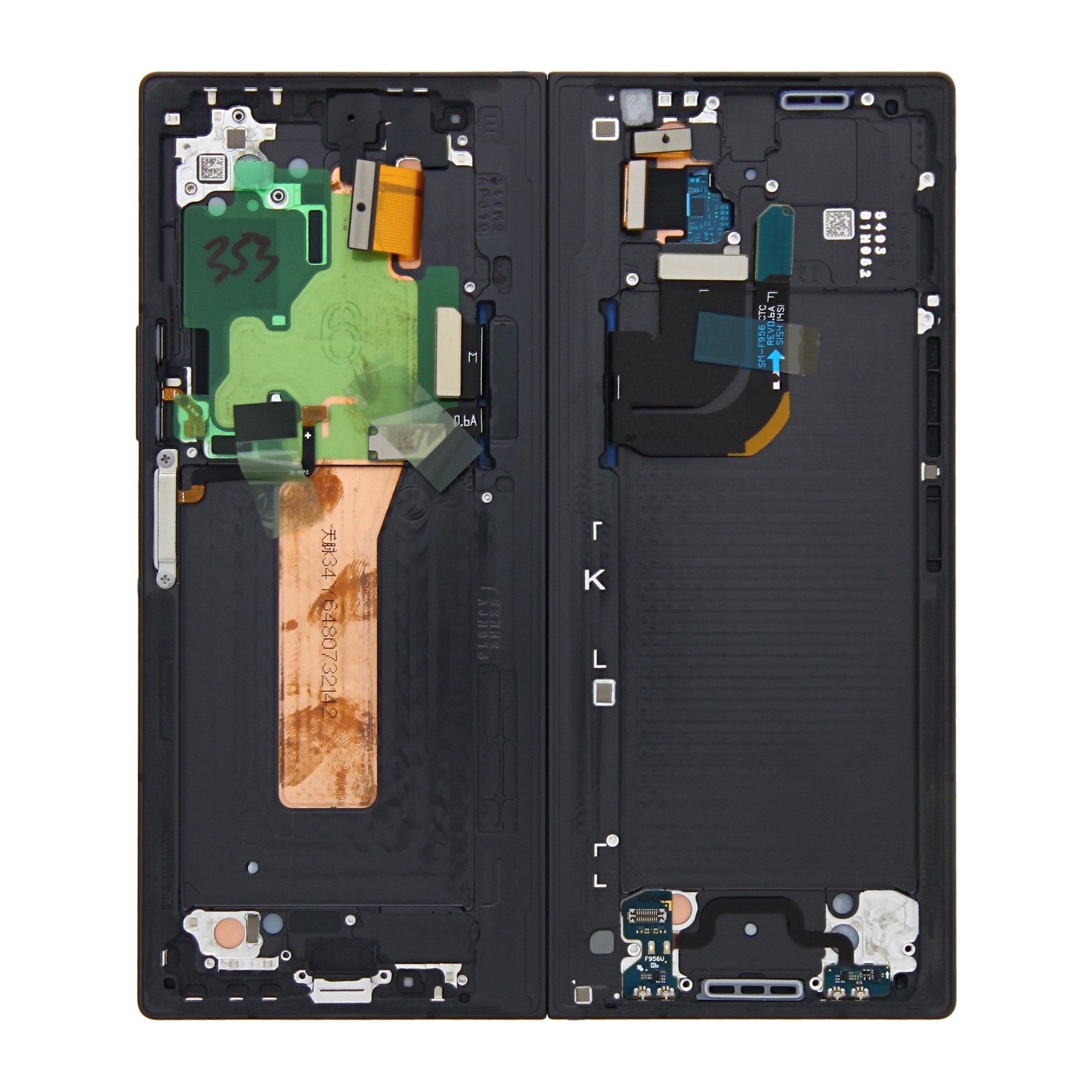 Samsung Galaxy Z Fold6 F956B Écran principal et numériseur avec cadre noir Service Pack