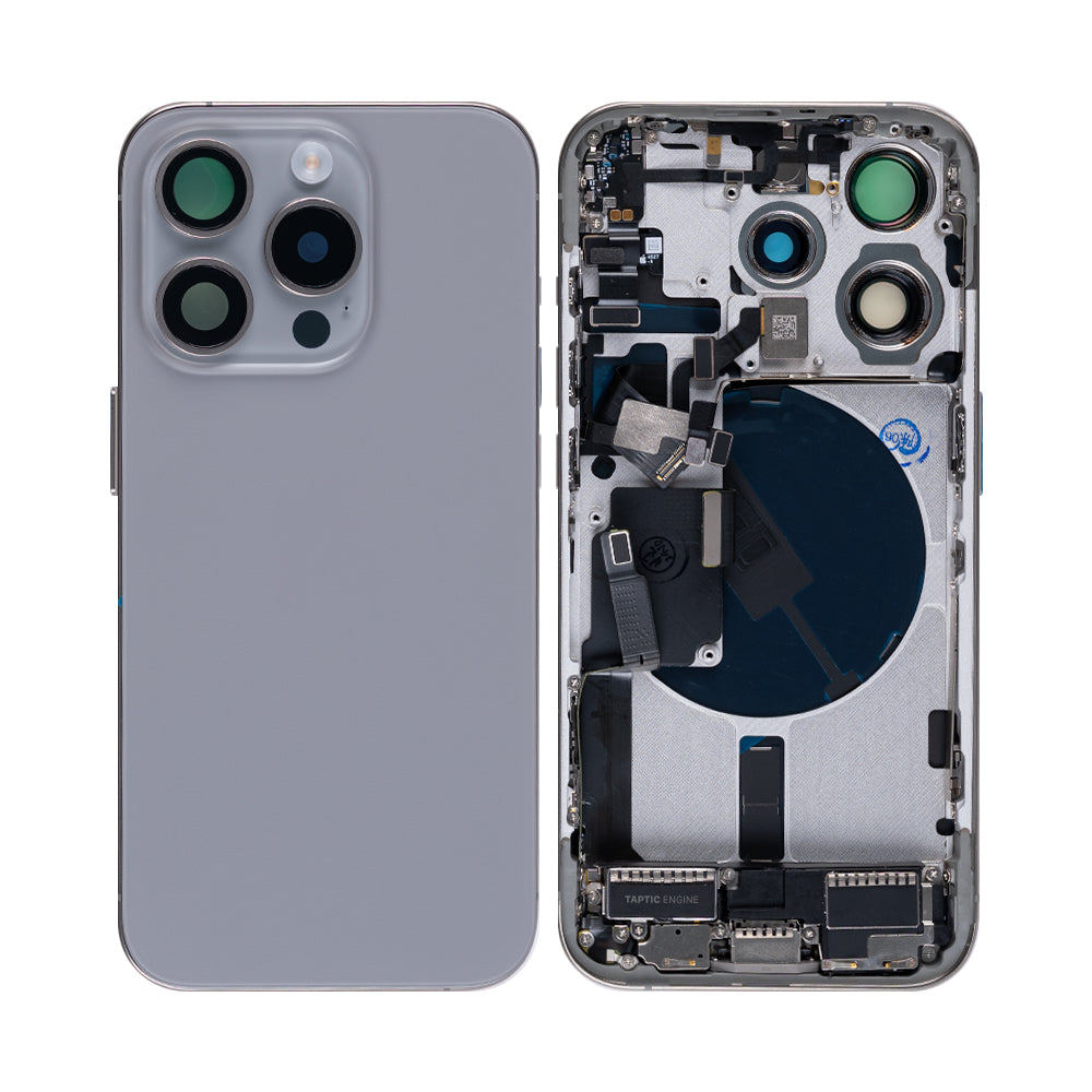 For Apple 15 Pro Boîtier avec petites pièces Titane naturel OEM