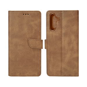 Rixus Bibliothèque pour Samsung Galaxy A16 4G, A16 5G Light Brown