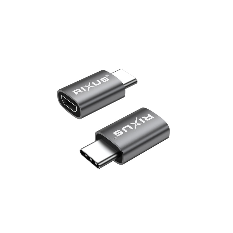 Rixus RXOTG04 Adaptateur USB-C vers Micro OTG Gris Espace (2-Pack)