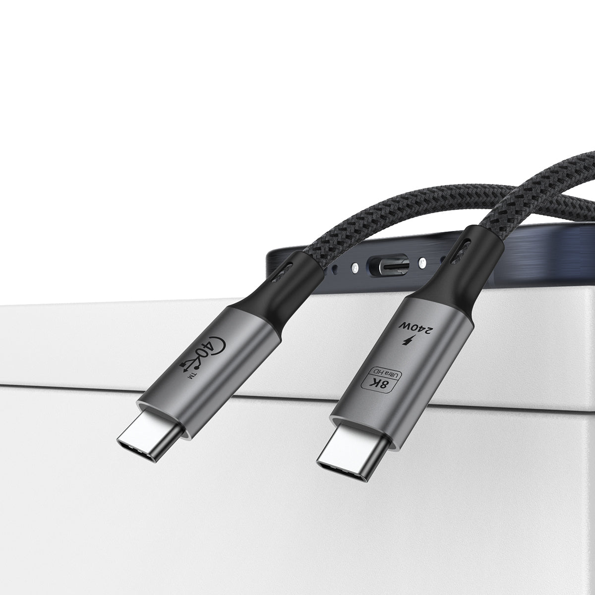 Rixus RXUC01 Câble USB-C 4.0 vers USB-C 1m 240W Gris