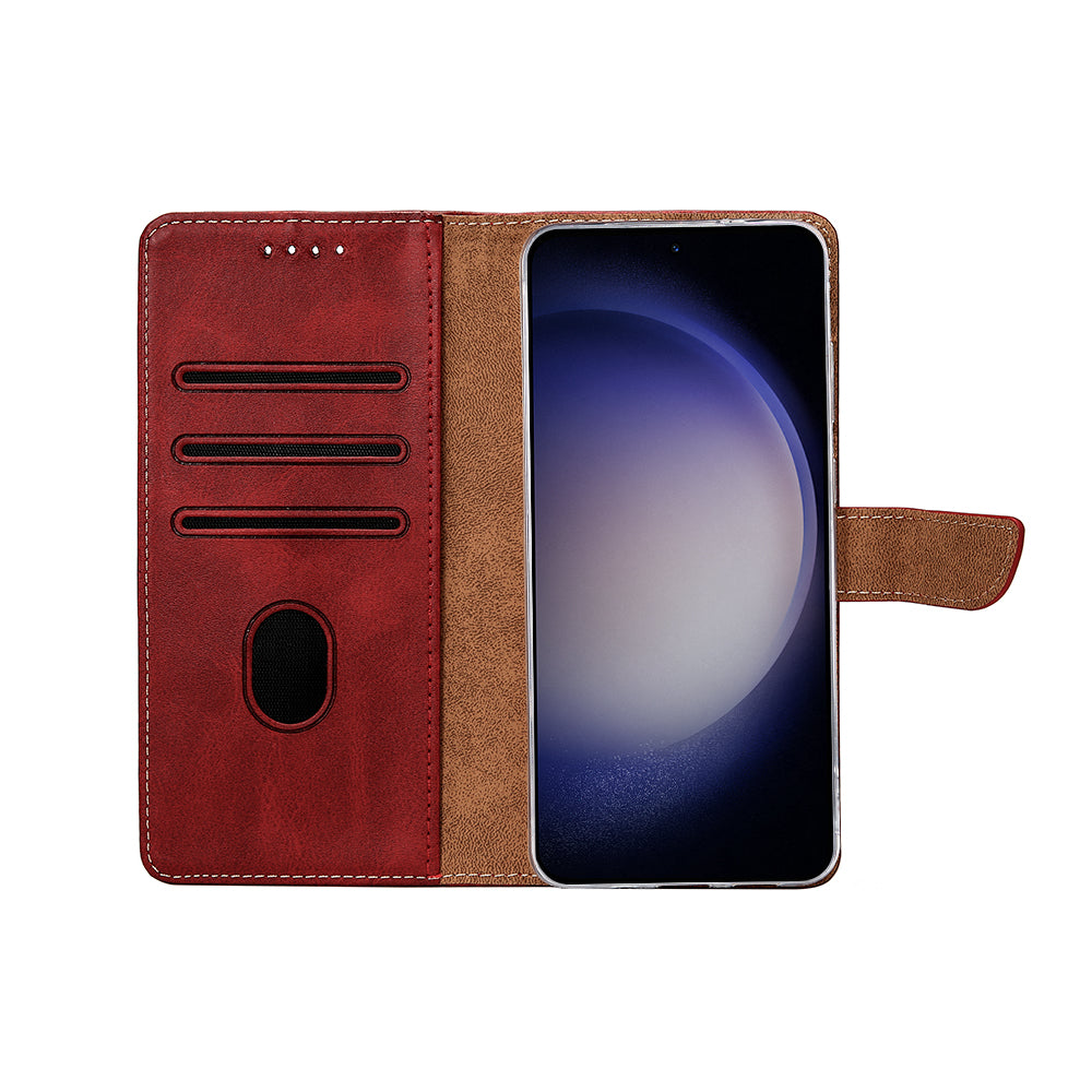 Bibliothèque Rixus pour Samsung Galaxy S23 Rouge foncé