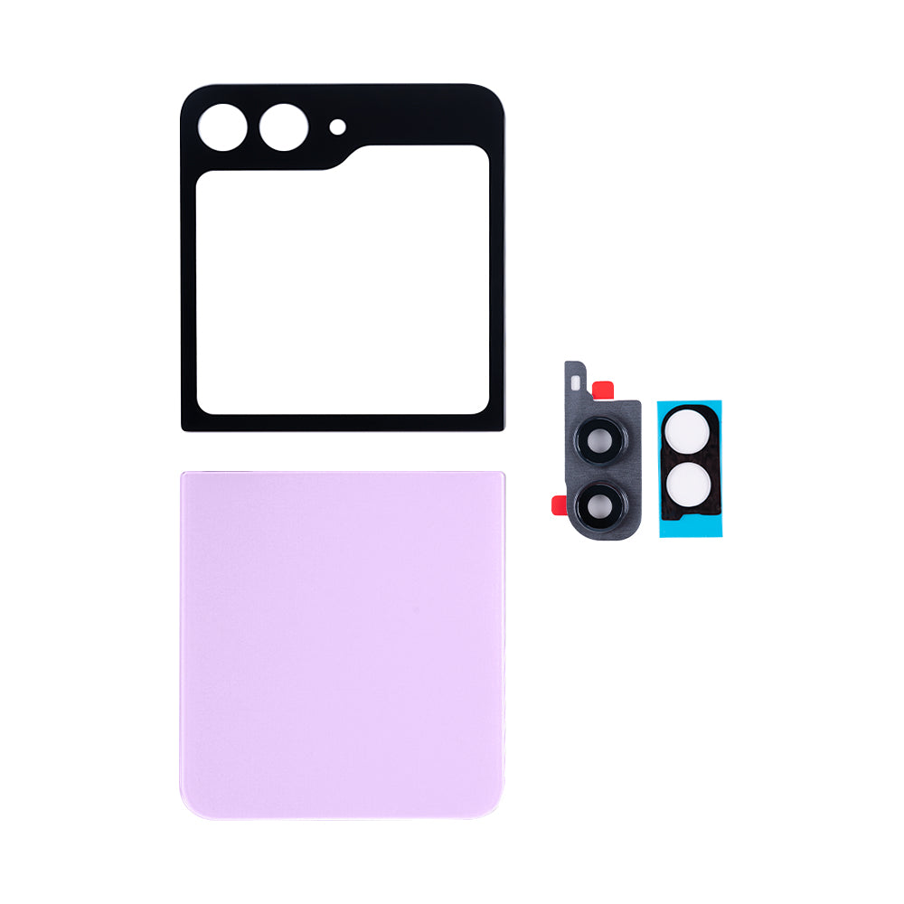 Ensemble de coques arrière Samsung Galaxy Z Flip5 F731B avec lentille lavande OEM