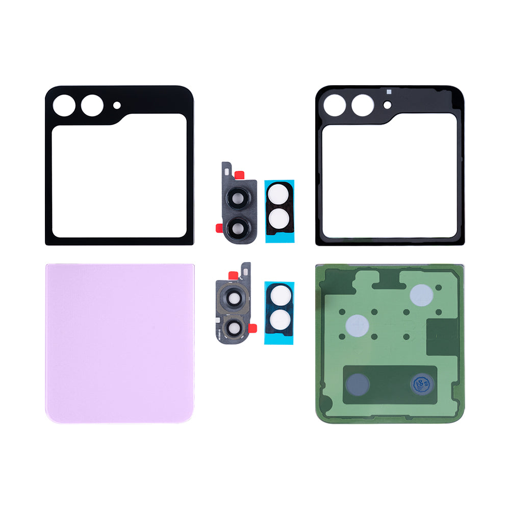 Ensemble de coques arrière Samsung Galaxy Z Flip5 F731B avec lentille lavande OEM