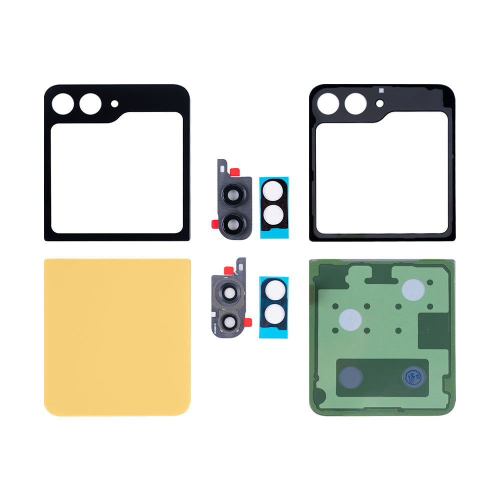 Ensemble de coques arrière Samsung Galaxy Z Flip5 F731B avec lentille jaune OEM