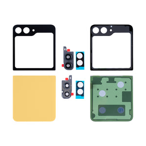 Ensemble de coques arrière Samsung Galaxy Z Flip5 F731B avec lentille jaune OEM