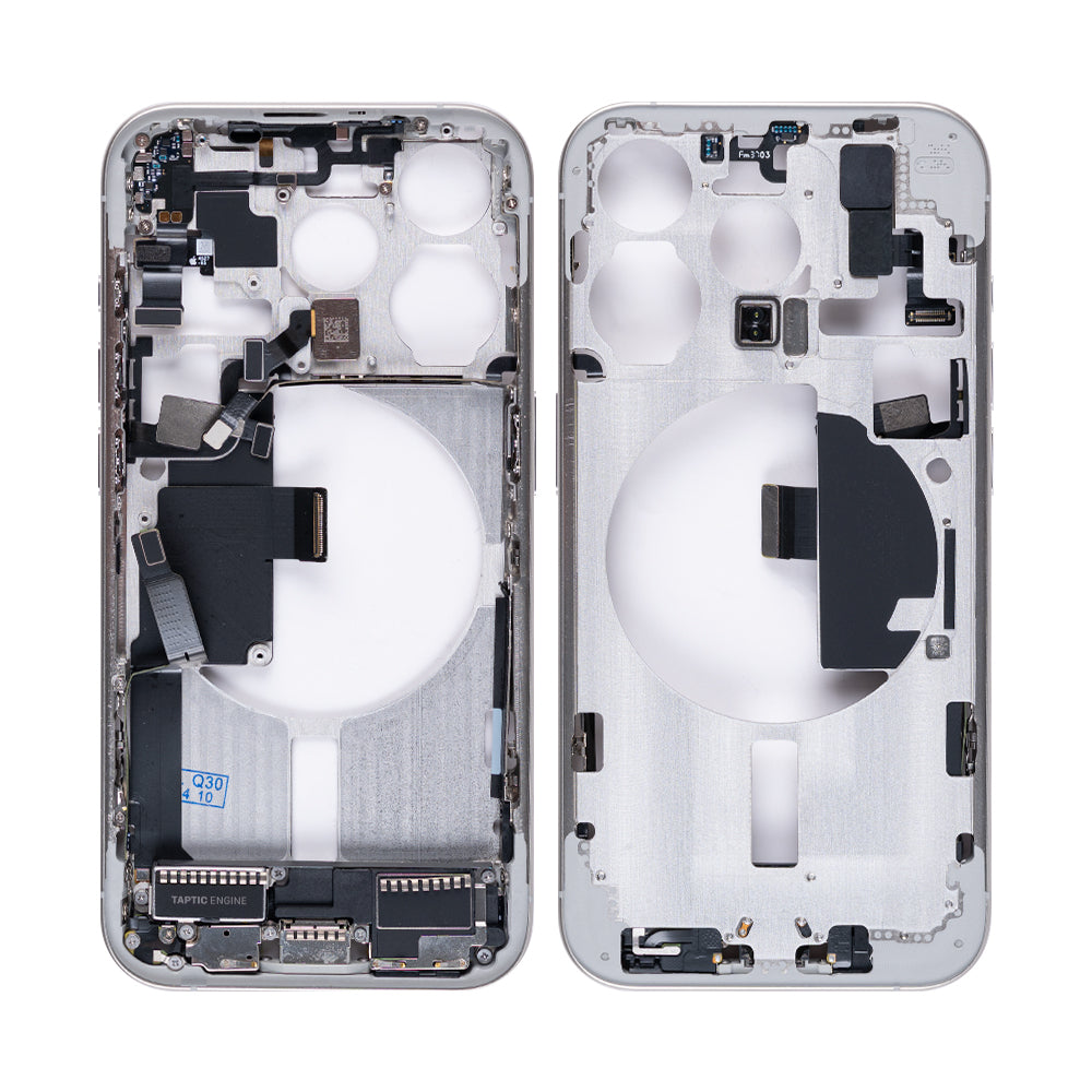 For Apple 15 Pro Cadre central Titane blanc OEM