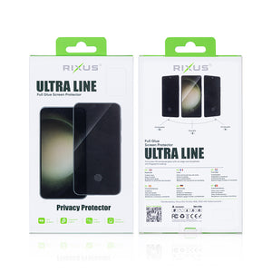Rixus Privacy Ultra Line Verre trempé pour Samsung Galaxy S24 Plus, S25 Plus