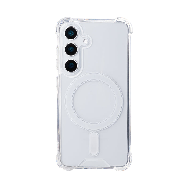 Rixus Anti-Burst Case With MagSafe Compatible For Samsung Galaxy S25 Transparent