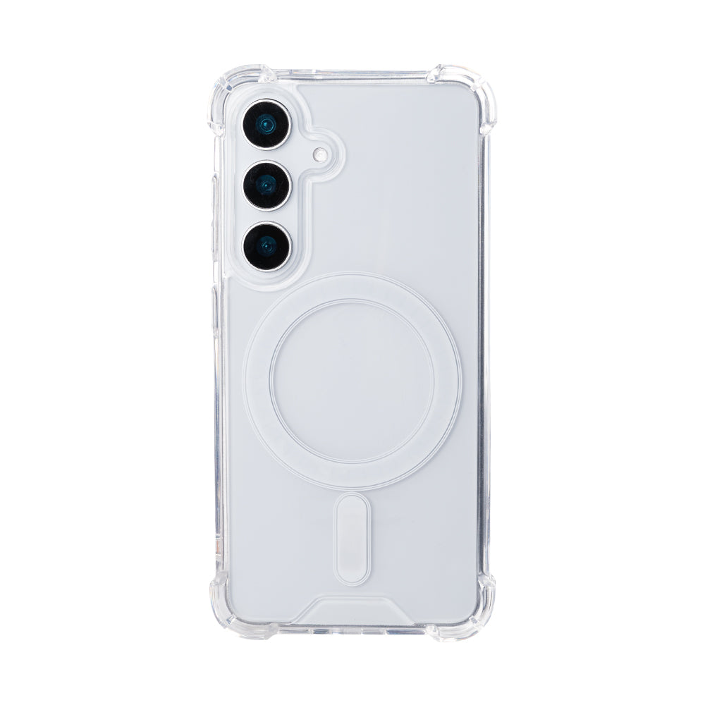 Rixus Anti-Burst Case With MagSafe Compatible For Samsung Galaxy S25 Plus Transparent
