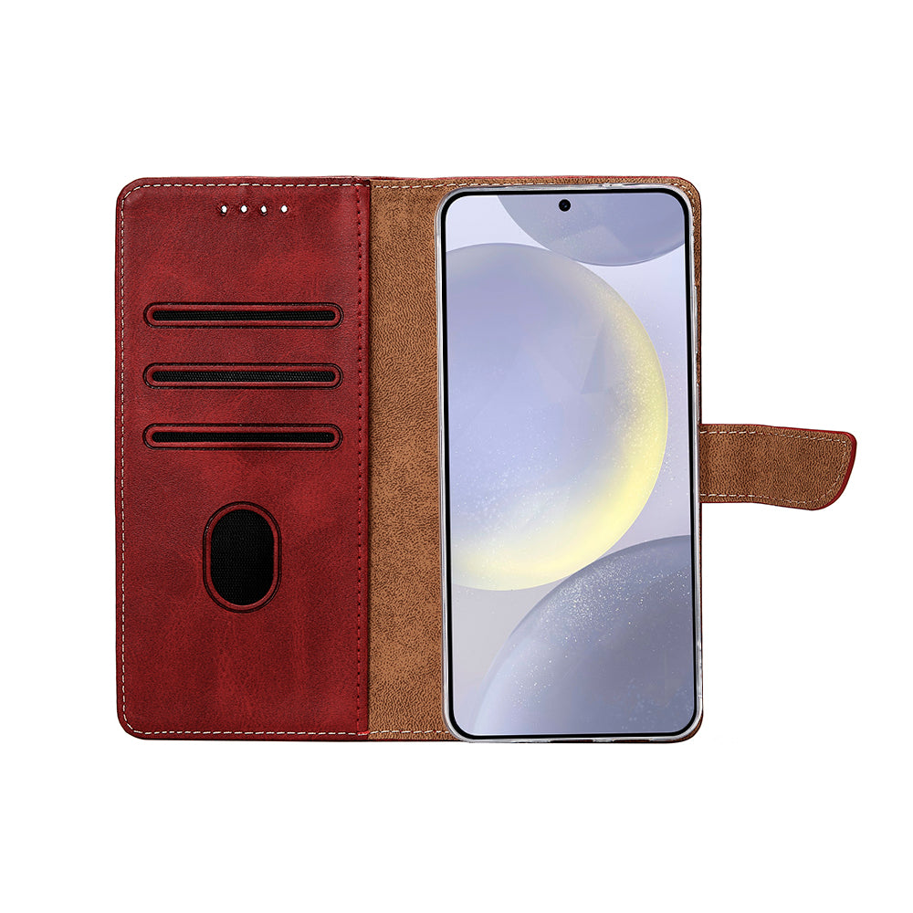 Bibliothèque Rixus pour Samsung Galaxy S25 Rouge foncé