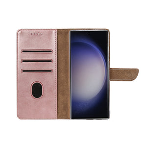Rixus Bookcase Pour Samsung Galaxy S25 Ultra Rose