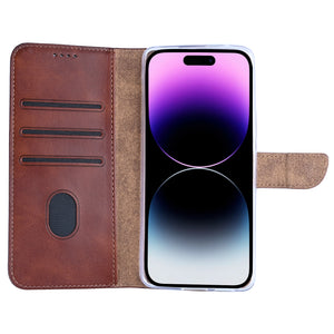 Rixus Bibliothèque For Apple iPhone 14 Pro Max Marron