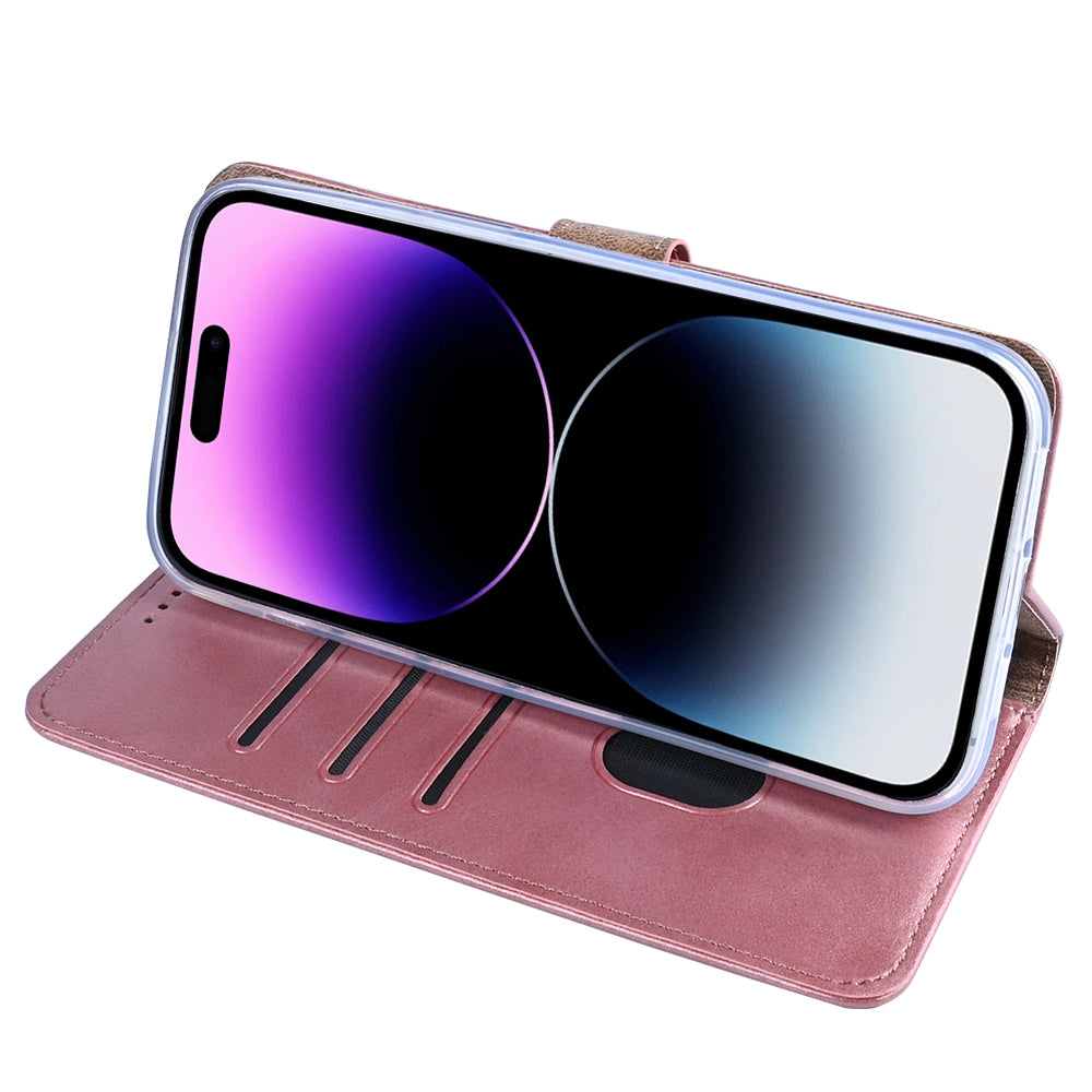 Rixus Bibliothèque For Apple iPhone 14 Pro Max Rose
