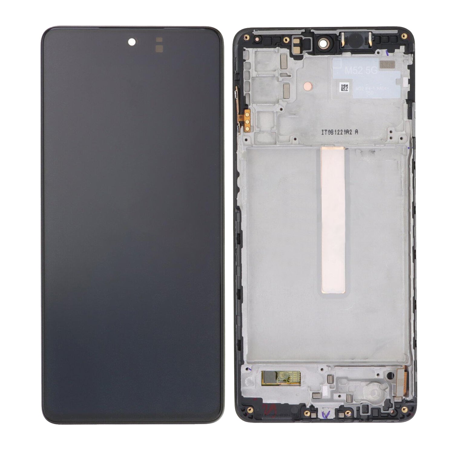 Écran et numériseur Samsung Galaxy M52 5G M526B avec cadre noir brillant Soft-OLED