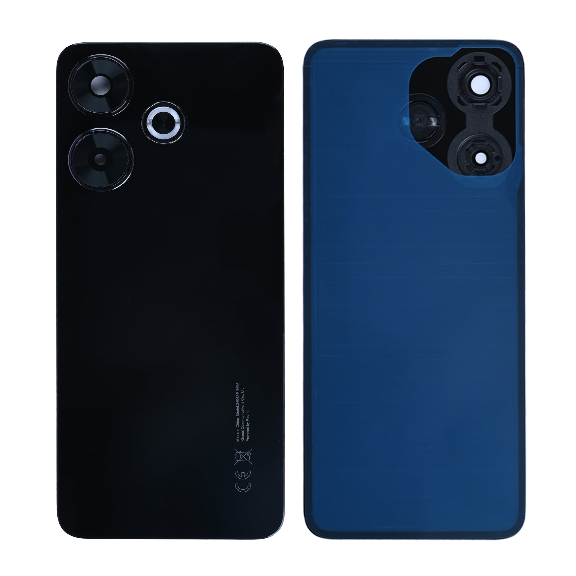 Coque arrière Xiaomi Redmi 13 4G avec objectif, noir nuit, OEM